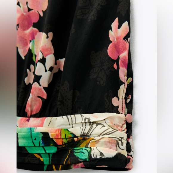 ZARA FLORAL PRINT HALTER TOP - Picture 4 of 4